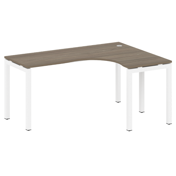 Metal System Quattro Стол криволинейный правый на П-образном м/к 50БП.СА-4 (R) Вяз/Белый металл 1600*1200*750 - Вид 1