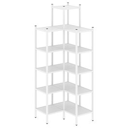 Loft Угловой внутренний стеллаж наборный VR.L-46 Белый бриллиант/Белый металл 862*862*2280 - Фото предпросмотра