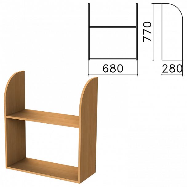 Полка навесная настенная "Монолит", 680х280х770 мм, цвет бук бавария, ПМ40.1 - Вид 2