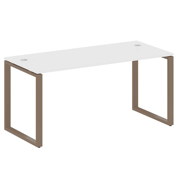 Metal System Стол письменный на О-образном м/к БО.СП-4 Белый/Мокко металл 1600*720*750 - Вид 1