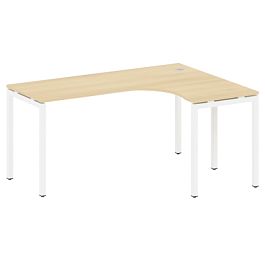 Metal System Quattro Стол криволинейный правый на П-образном м/к 40БП.СА-4 (R) Акация/Белый металл 1600*1200*750 - Фото предпросмотра