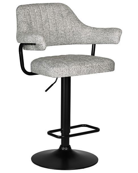 Стул барный DOBRIN CHARLY BLACK (светло-серый твид (LEO04)) - Вид 1