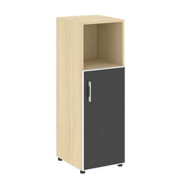 Yalta Шкаф узкий LT.SU-2.2 R (R) black Акация/Стекло black 400*450*1195 - Вид 1