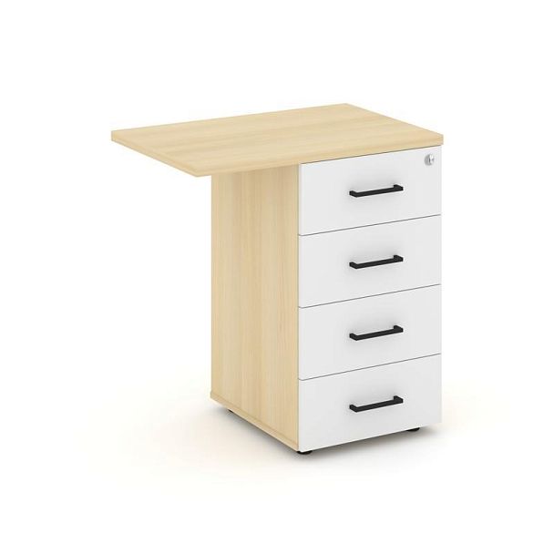 Стайл Проджект Тумба приставная SN.TPP-002 Акация Лорка/Белый/Черный Ручки 416/700*460*750 - Вид 2