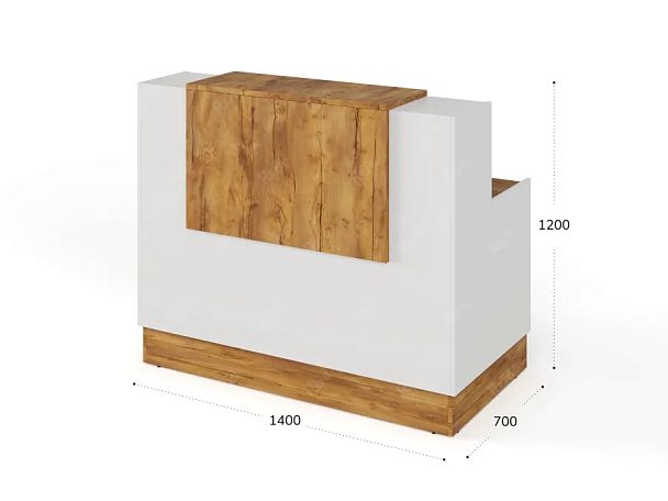 RTD082-140-ME ТАНДЕМ / TANDEM Стойка ресепшн 1-140 1400х700х1200 Таксония медовая - Вид 3