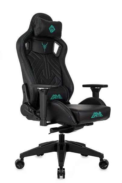 Кресло игровое Knight Titgame черный экокожа с подголов. крестов. пластик - Вид 1