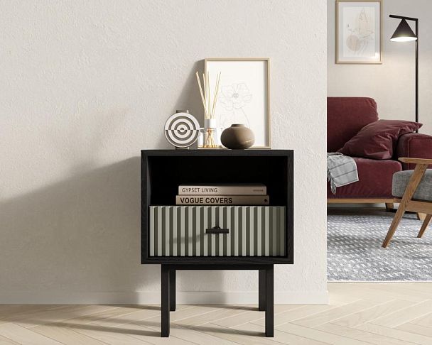 Тумбочка с нижним ящиком Emerson арт EM17/gray/L - Вид 5