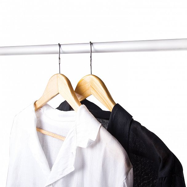 Вешалки-плечики, размер 48-50, КОМПЛЕКТ 5 шт., деревянная, перекладина, цвет сосна, ЛЮБАША Эконом, 604895 - Вид 9