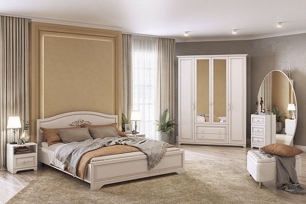 Спальный гарнитур Белла К1 К1Белла.1651 белый/джелато софт - Вид 1
