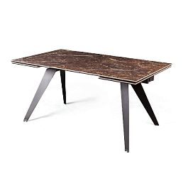 Стол раскладной Grant (160+40+40), мрамор испанская керамика коричневый - Фото предпросмотра