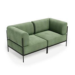 Rio Диван двухместный РСЕ-05 Teddy 338/Металл Черный 1620*810*770 - Фото предпросмотра