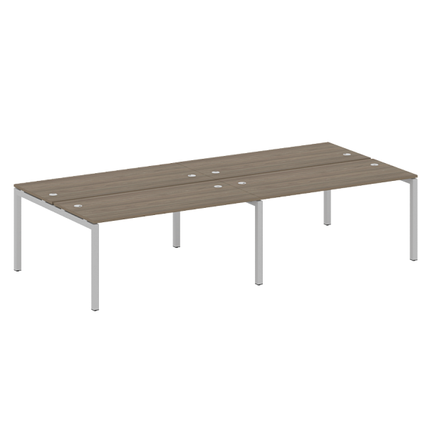 Metal System Quattro Р. ст. на 4 раб. места на П-образном м/к 50БП.СМ-4.4 Вяз/Серый металл 3200*1475*750 - Вид 1