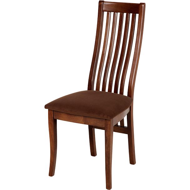 Комплект деревянных стульев с мягким сиденьем Альбен Античный орех/Коричневый велюр, 4 шт. - Вид 1