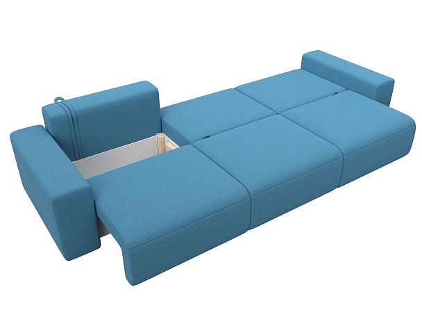 Диван прямой Лига-036 НПБ Классик Лонг Рогожка голубой - Вид 9