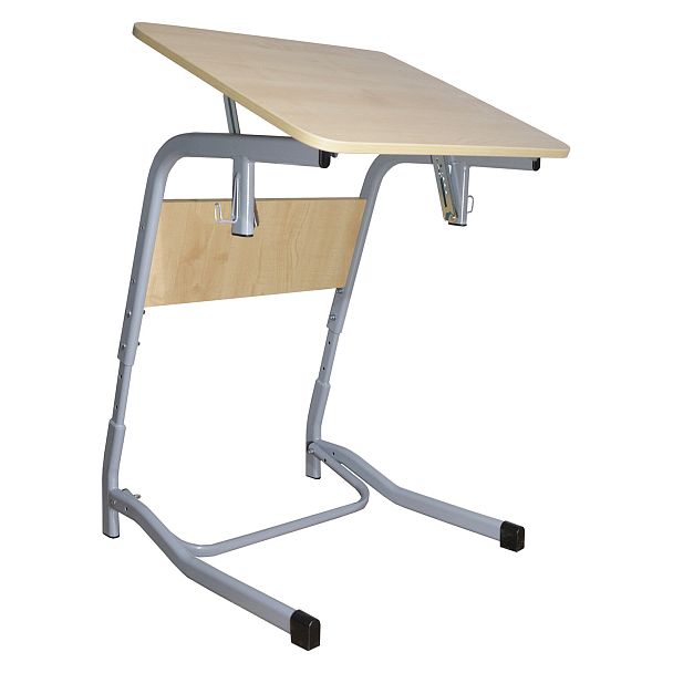 Стол-парта Олимп, 1-местный, регулируемый угол, серый каркас, ЛДСП клён, гр.2-4 - Вид 8
