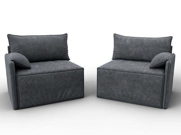 Диван прямой модульный Лига-106 Велюр серый - Вид 8