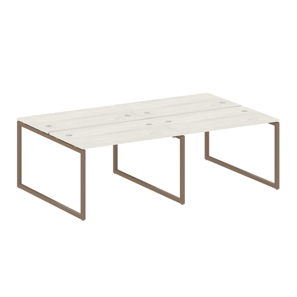 Metal System Quattro Р. ст. на 4 раб. места на О-образном м/к 40БО.СМ-4.2 Дуб наварра/Мокко металл 2400*1475*750 - Вид 1