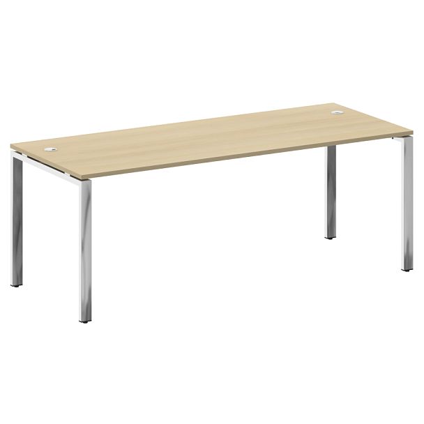 Metal System Direct Стол рабочий руководителя на П-обр. м/к БП.СРР-6.8 Акация/Нерж. сталь 2000*800*750 - Вид 1