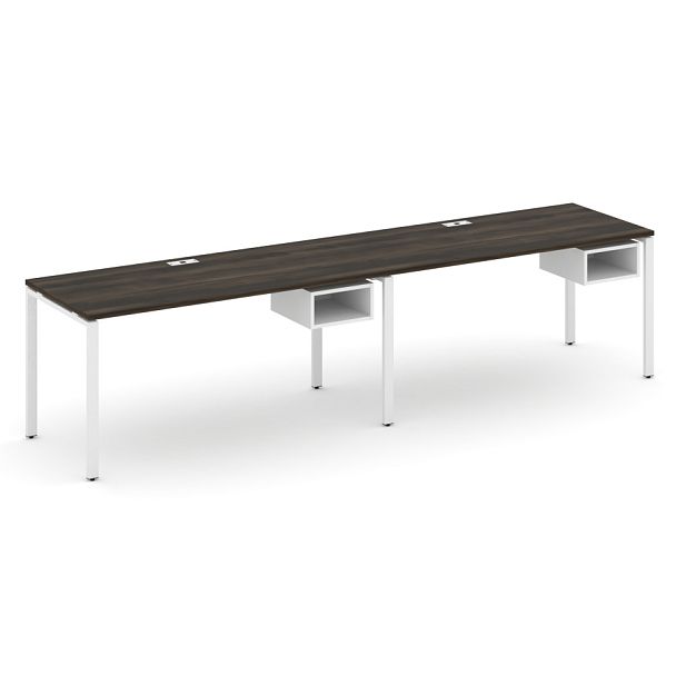 Concept Рабочая станция односторонняя с подвес. тумбами 2 места CN.ORS-104 Дуб Мали/Белый Бриллиант/Металл Белый 3160*720*750 - Вид 1