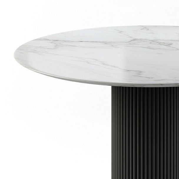 Стол круглый Nolan 120, керамика глянцевая, белая - Вид 2
