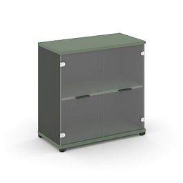 Concept Шкаф 1 широкая секция, 2 ниши CN.STS.E-213 SP A Кобо/Антрацит/Металл Антрацит/Прозрачный 836*420*818 - Фото предпросмотра