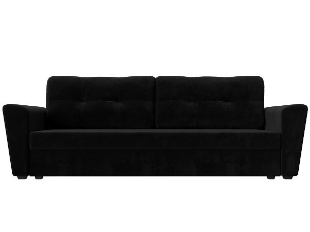 Диван прямой Амстердам Лайт (полностью велюр черный) - Вид 2