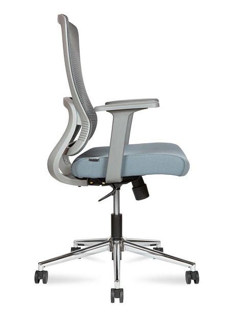 Кресло офисное / Light LB grey  / серый пластик/серая  серка/серая ткань/хром - Вид 3