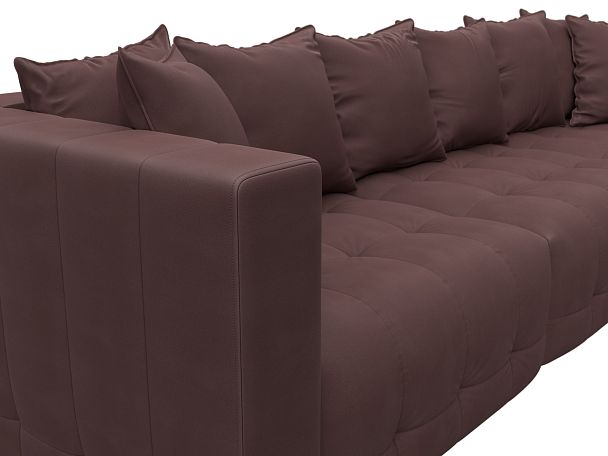 Диван угловой Лига-052 НПБ Лонг угол универсальный Замша бордовый - Вид 4