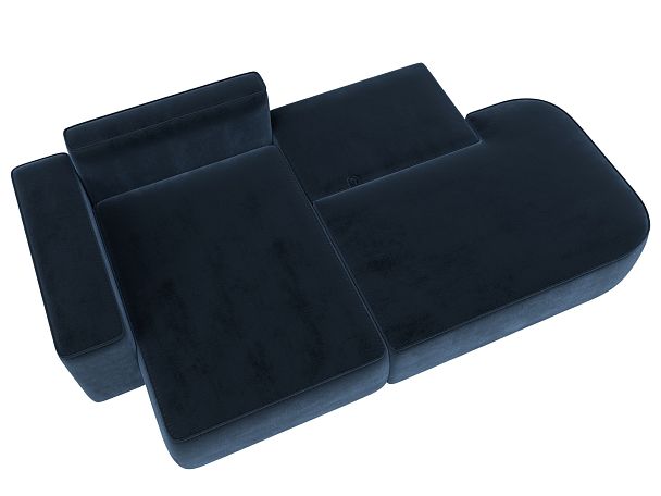 Диван угловой Лига-065 угол левый Велюр синий - Вид 8