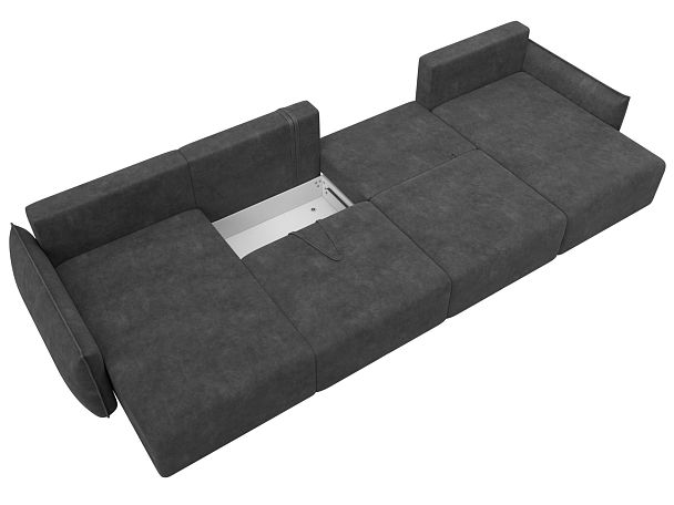 Диван П-образный Лига-051 НПБ Лонг Велюр серый - Вид 8