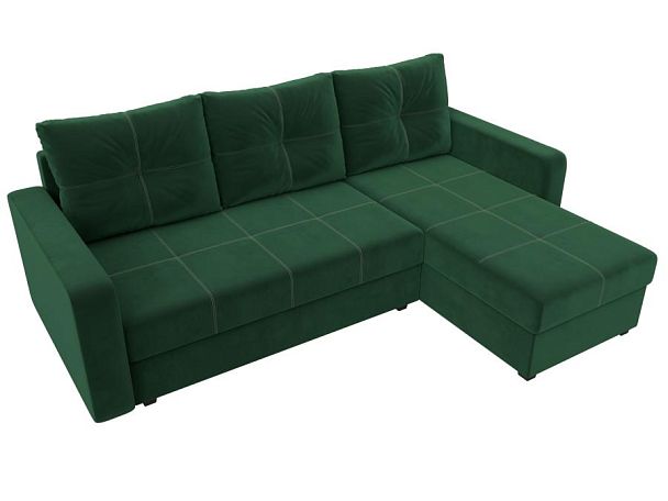 Диван угловой Ливерпуль Лайт правый угол Велюр зеленый - Вид 5