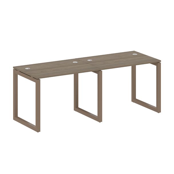 Metal System Quattro Р. ст. на 2 раб. места на О-образном м/к 50БО.СМ-2.1 Вяз/Мокко металл 2000*720*750 - Вид 1