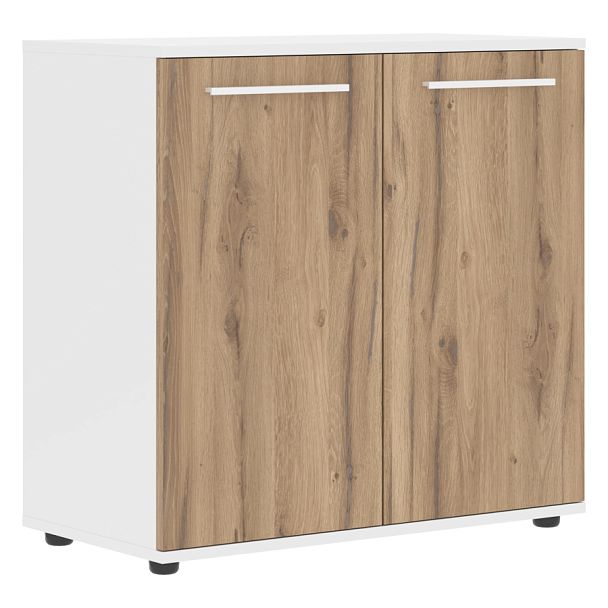 Шкаф малый широкий ELCS 85.1 Дуб Денвер светлый/Белый/Белый 852х430х832 EDIS - Вид 1