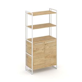 Rift Шкаф 4 ниши широкий RF.SS-44 Тиквуд Светлый/Металл Белый 798*396*1648 - Фото предпросмотра