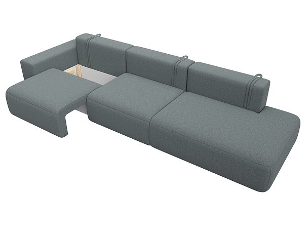 Диван прямой Лига-036 НПБ Модерн Лонг подлокотник слева Рогожка серый - Вид 7