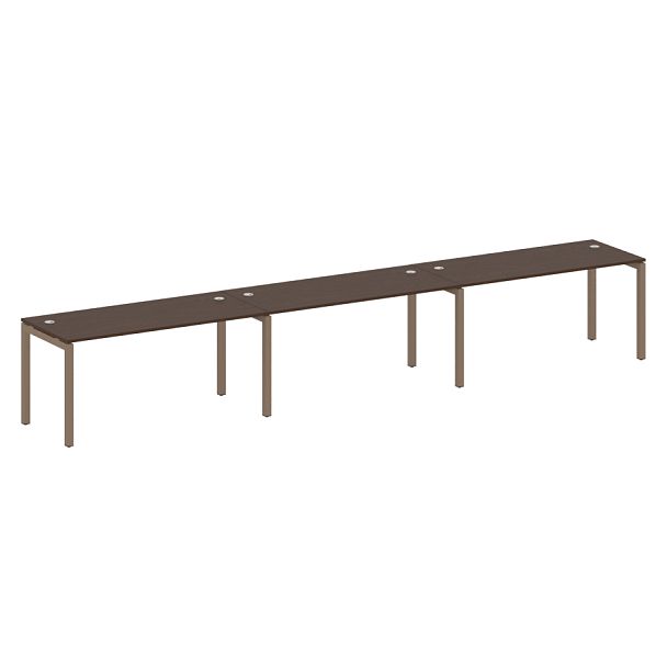 Metal System Quattro Р. ст. на 3 раб. места на П-образном м/к 50БП.СМ-3.4 Венге/Мокко металл 4800*720*750 - Вид 1