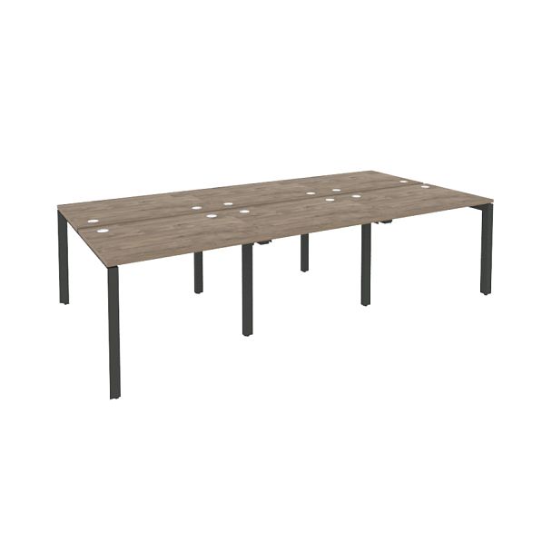 Onix Рабочая станция на П-образном м/к O.MP-D.RS-6.1.7 Тиквуд темный/Антрацит металл 2940*1475*750 - Вид 1