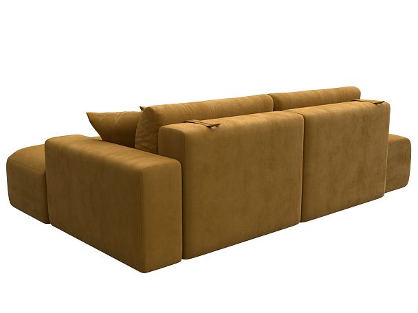 Диван угловой Лига-036 НПБ Модерн правый угол Велюр желтый - Вид 6