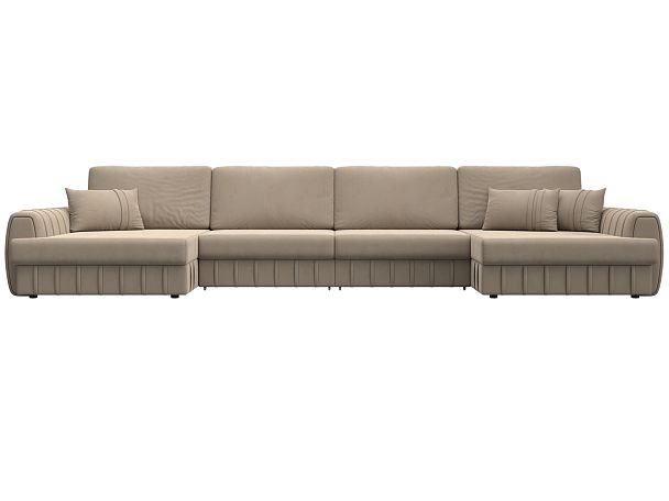 Диван П-образный Лига-057 НПБ Лонг Велюр бежевый - Вид 2