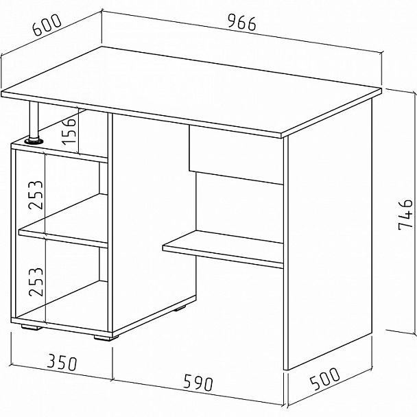 Стол письменный Амбер-2 - Вид 2