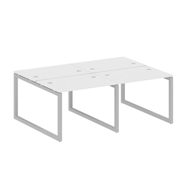 Metal System Quattro Р. ст. на 4 раб. места на О-образном м/к 50БО.СМ-4.1 Белый/Серый металл 2000*1475*750 - Вид 1