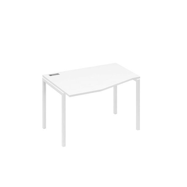 Стол эргономичный левый "Техно" на металлокаркасе DUE A4 А4 Б2 061 БП белый премиум / металлокаркас белый - Вид 1