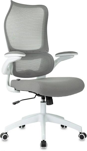 Кресло эргономичное Бюрократ Sigma WH 1 серый сетка/ткань крестов. пластик пластик белый - Вид 1