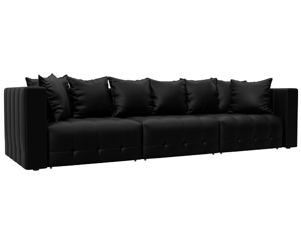 Диван прямой Лига-052 НПБ Лонг Экокожа черный - Вид 1