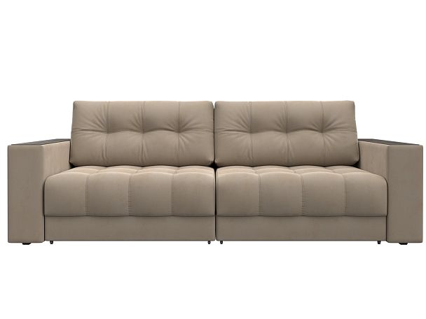 Диван прямой с декором Лига-049 НПБ Велюр бежевый - Вид 2