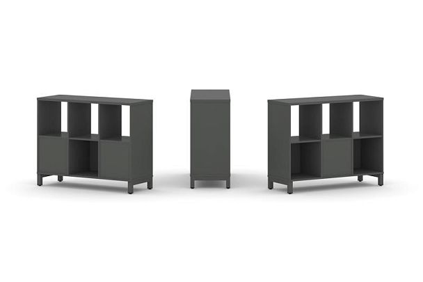 Стайл Проджект Набор стеллажа 2-х сторон., 2 яр. SN.NSD-231 Антрацит/Металл Антрацит 1121*400*881 - Вид 1