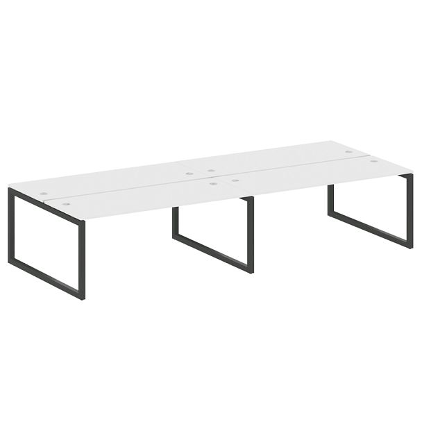 Metal System Quattro Р. ст. на 4 раб. места на О-образном м/к 50БО.СМ-4.5 Белый/Антрацит металл 3600*1475*750 - Вид 1