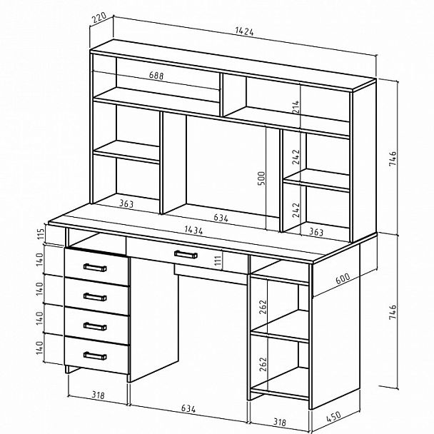 Стол компьютерный Лайт-8Я СН - Вид 2