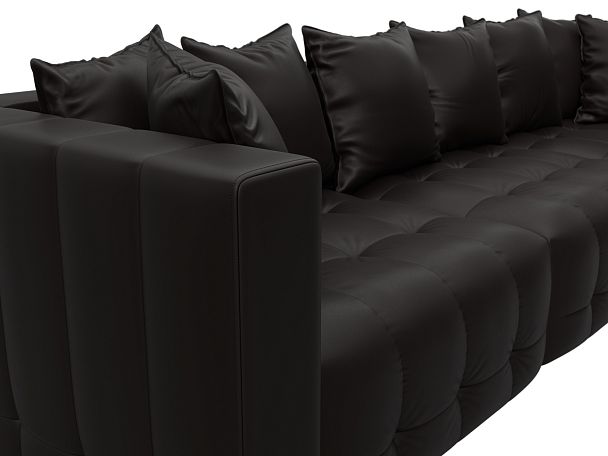 Диван прямой Лига-052 НПБ Лонг Экокожа коричневый - Вид 4