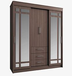 Шкаф-купе "Фортуна" 1.7м В Венге с зеркалами - Фото предпросмотра